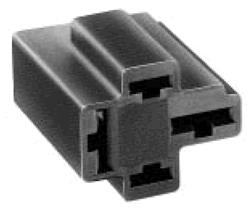 Relay Socket, Mini ISO, High Current 50 amp, Wire Harness Connector, 4-terminal Design, Each