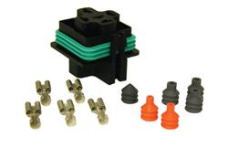 Relay Connector, ISO, Mini, Weatherproof, 5-pin, Female, Black, Each