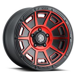 Icon Alloys Victory Satin Black with Red Tint Wheels