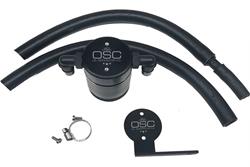 Oil Catch Can, Oil Separator, Round, Billet Aluminum, Black Anodized, 3/8 in. NPT Female Threads, Front, Ford, 2.0L, Kit