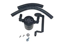 Oil Catch Can, Oil Separator, Round, Billet Aluminum, Black Anodized, 3/8 in. NPT Female Threads, Passenger Side, Chrysler, Dodge, 5.7L, Kit