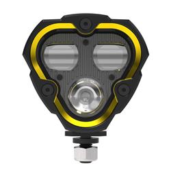 Auxiliary Lights, Flex ERA 3 Dual Mode, LED, Triangular, Driving/Fog, Aluminum Housing, Black, Clear/Yellow Lenes, Each