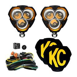 Auxiliary Lights, FLEX ERA 3, LED, Combo Beam, 3.5 in. Triangle, Aluminum Housing, Cover, Relay, Harness, Kit