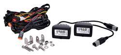 Auxiliary Light, KC HiLiTES C-Series, C2 LED, Area Light Flood Beam System, 2 in., Aluminum, Black Housing, 9 V to 36 V, Pair