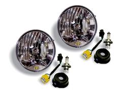 Headlight Conversion, H4 Headlight Conversion Kit, 7 in. Round Headlights, H4 Halogen Bulbs, Pair