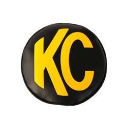 Light Covers, Vinyl, Black with Yellow KC, 6 in. Round, Pair