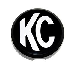 Fog/Driving Light Cover; Light Cover; 6 in. Round Black On White  Plastic; KC Letters