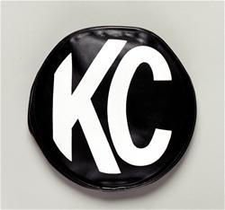 Fog/Driving Light Covers, Black Vinyl, White KC Logo, 8 in. Diameter, Pair