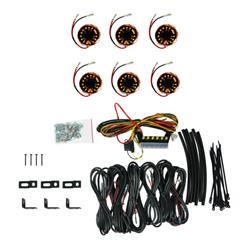 Auxiliary Lights, Cyclone V2, Flood/Rock, LED, Amber Lens, Black Housing, Universal, Kit