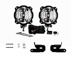 Auxiliary Lights, Gravity LED Pro6, LED Driving Style, Round, Clear Bulb and Lens, Black Housing, 6 in. Diameter, 9-32 V, Jeep, Kit