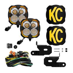 Auxiliary Light, FLEX ERA 4, LED, Combo, 5 in. Square, 80 Watts, 161,000 Candlepower, Aluminum Housing, Cover, Relay, Harness, Pillar Mount, Jeep, Kit