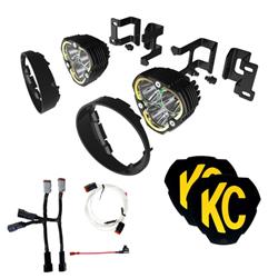 Auxiliary Lights, Flex ERA 3 Dual Mode, LED, Triangular, Driving/Fog, Aluminum Housing, Black, Clear/Yellow Lenses, Toyota, Kit