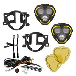 Auxiliary Lights, Flex ERA 3 Dual Mode, LED, Triangular, Driving/Fog, Aluminum Housing, Black, Clear/Yellow Lenes, Toyota, Kit