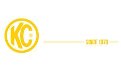 Decal, KC HiLiTES 8 in. Authorized Dealer, Vinyl, Yellow/White, Each