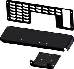 Winch Mount, Plate Style, Steel, Black Powdercoated, Polaris, Kit