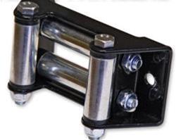 Winch Fairlead, Roller, Steel, Black, Powdercoated, ATV Standard 4.875 in. Bolt Pattern, Each