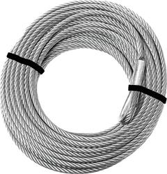 Winch Cable, 2,000 lbs. Capacity, Galvanized Steel, 5/32 in. Diameter, 49 ft. Length, KFI, Each