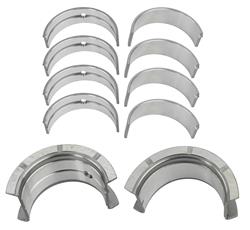 Main Bearings, 1/2 Groove, .010 in. Crankshaft Undersize, Bi-metal, Silicon Aluminum, Chevy, Small Block, Set of 5