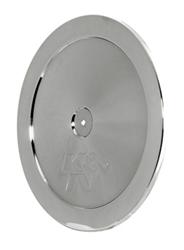 Air Cleaner, Top Plate Only, Round, Steel, Chrome, 11 in., K&N Logo, Each