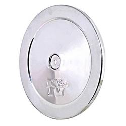 Air Cleaner, Top Plate Only, Round, Stainless Steel, Polished, 9 in., K&N Logo, Each