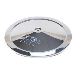 Air Cleaner, Top Plate Only, Round, Steel, Chrome, 16 in., K&N Logo, Each