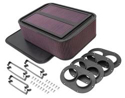 Air Cleaners, Air Box, Carbon Fiber, Element Filter Top, 18 7/8 in. Long, 13 3/4 in. Wide, 6 1/2 in. Tall, Cotton Gauze Filter, Red, Oiled. Kit