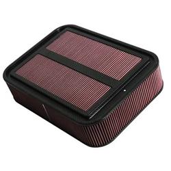 Air Cleaners, Air Box, Siamese Stack, Carbon Fiber, Filter Element Top, 18 13/16 in.Long, 13 3/4 in. Wide, 4 1/8 in. Tall, Cotton Gauze, Red, Kit