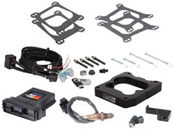 Fuel Injection System, Aluminum, Plate, Fuel Injector, O2 Sensor, ECU, Wiring Harness, for Quadrajet Style Carburetors, Kit