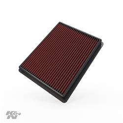 Air Filter Element, Oiled, Cotton Gauze, Red, Panel, 12.50 in. Long, 9.88 in. Wide, 1.63 in. Tall, Chevy, Cadillac, GMC, 6.0L, 6.2L, Each