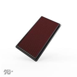 Air Filter Element, Oiled, Cotton Gauze, Red, Panel, 12 in. Long, 6.75 in. Wide, 0.94 in. Tall, Ford, Lincoln, Mercury, Mazda, 2.0L, 3.5L, 3.7L, Each