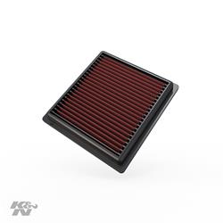 Air Filter Element, Oiled, Cotton Gauze, Red, Panel, 7.13 in. Long, 6.63 in. Wide, 1.00 in. Tall, for Infiniti, for Nissan, 2.5L, 3.5L, 3.7L, Each