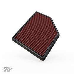 Air Filter Element, Oiled, Cotton Gauze, Red, Panel, 9.25 in. Long, 8.13 in. Wide, 1.13 in. Tall, Volvo, 3.0L, 3.2L, Each