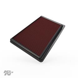 Air Filter Element, Oiled, Cotton Gauze, Red, Panel, 12.19 in. Long, 10.50 in. Wide, 1.44 in. Tall, for Hyundai, for Kia, 3.3L, 3.8L, 4.6L, 5.0L, Each