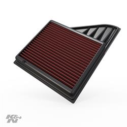 Air Filter Element, Oiled, Cotton Gauze, Red, Panel, 12.25 in. Long, 9.63 in. Wide, 1.25 in. Tall, Ford, 3.7L, 4.6L, 5.0L, Each
