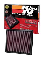 Air Filter Element, Oiled, Cotton Gauze, Red, Panel, 11.38 in. Long, 10.13 in. Wide, 1.00 in. Tall, Chevy, Buick, 1.6L, 2.0-2.4L, 3.0L, 3.6L, Each