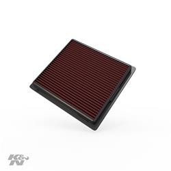 Air Filter Element, Oiled, Cotton Gauze, Red, Panel, 9.63 in. Long, 8.88 in. Wide, 1.25 in. Tall, Dodge, Jeep, 3.6, 5.7L, 6.4L, Each