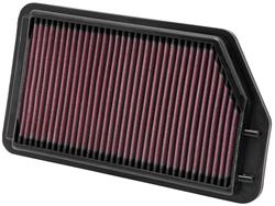 Air Filter Element, Oiled, Cotton Gauze, Red, Panel, 11.38 in. Long, 6.50 in. Wide, 1.00 in. Tall, for Kia, 2.0L, 2.4L, Each