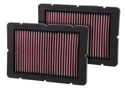 Air Filter Element, Oiled, Cotton Gauze, Red, Panel, 11.13 in. Long, 7.63 in. Wide, 1.31 in. Tall, Ferrari, 3.6L, 4.3L, Pair
