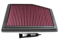 Air Filter Element, Oiled, Cotton Gauze, Red, Panel, 9.38 in. Long, 6.94 in. Wide, 0.94 in. Tall, Porsche, 2.5L, 2.7L, 3.2L, Each