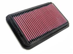 Air Filter Element, Oiled, Cotton Gauze, Red, Panel, 9.38 in. Long, 5.50 in. Wide, 0.94 in. Tall, Mazda, Mitsubishi, Suzuki, for Nissan, Each