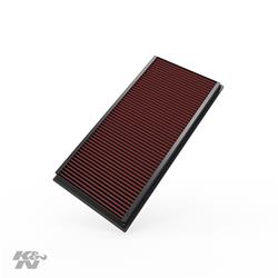 Air Filter Element, Oiled, Cotton Gauze, Red, Panel, 15.3 in. Long, 7.3 in. Wide, 1.2 in. Tall, Audi, Porsche, Land Rover, Volkswagen, 2.5-6.0L, Each