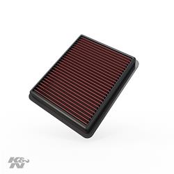 Air Filter Element, Oiled, Cotton Gauze, Red, Panel, 9.88 in. Long, 7.94 in. Wide, 1.38 in. Tall, Mazda, 2.5L, Each