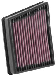 Air Filter Element, Oiled, Cotton Gauze, Red, Panel, 8.50 in. Long, 6.28 in. Wide, 1.65 in. Tall, Ford, 1.0L, 1.1L, 1.5L, 2.0L, Each