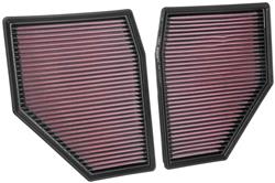 Air Filter Element, Oiled, Cotton Gauze, Red, Panel, 10.38 in. Long, 8.50 in. Wide, 1.18 in. Tall, BMW, 4.4L, Pair