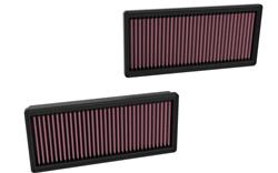 Air Filter Element, Oiled, Cotton Gauze, Red, Panel, 11.44 in. Long, 5.19 in. Wide, 1.44 in. Tall, Mercedes-Benz, 4.0L, Pair