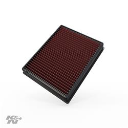 Air Filter Element, Oiled, Cotton Gauze, Red, Panel, 9.63 in. Long, 7.81 in. Wide, 1.56 in. Tall, Ford, Lincoln, 1.0- 2.0L, 2.7L, 3.0-3.7L, Each