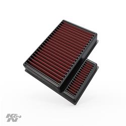 Air Filter Element, Oiled, Cotton Gauze, Red, Panel, 10.87 in. Long, 9.37 in. Wide, 2.37 in. Tall, Ford, 3.2L, 3.5L, 3.7L, Each
