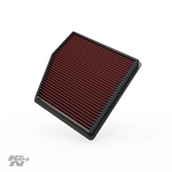 Air Filter Element, Oiled, Cotton Gauze, Red, Panel, 9.87 in. Long, 9.43 in. Wide, 1.25 in. Tall, Chrysler, 3.6L, Each