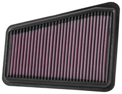 Air Filter Element, Oiled, Cotton Gauze, Red, Panel, Left Side, 9.81 in. Long, 7.65 in. Wide, 1.06 in. Tall, for Kia, Genesis, 3.3L, Each