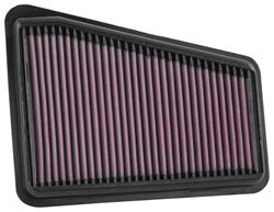 Air Filter Element, Oiled, Cotton Gauze, Red, Panel, Right Side, 9.81 in. Long, 7.65 in. Wide, 1.06 in. Tall, for Kia, Genesis, 3.3L, Each